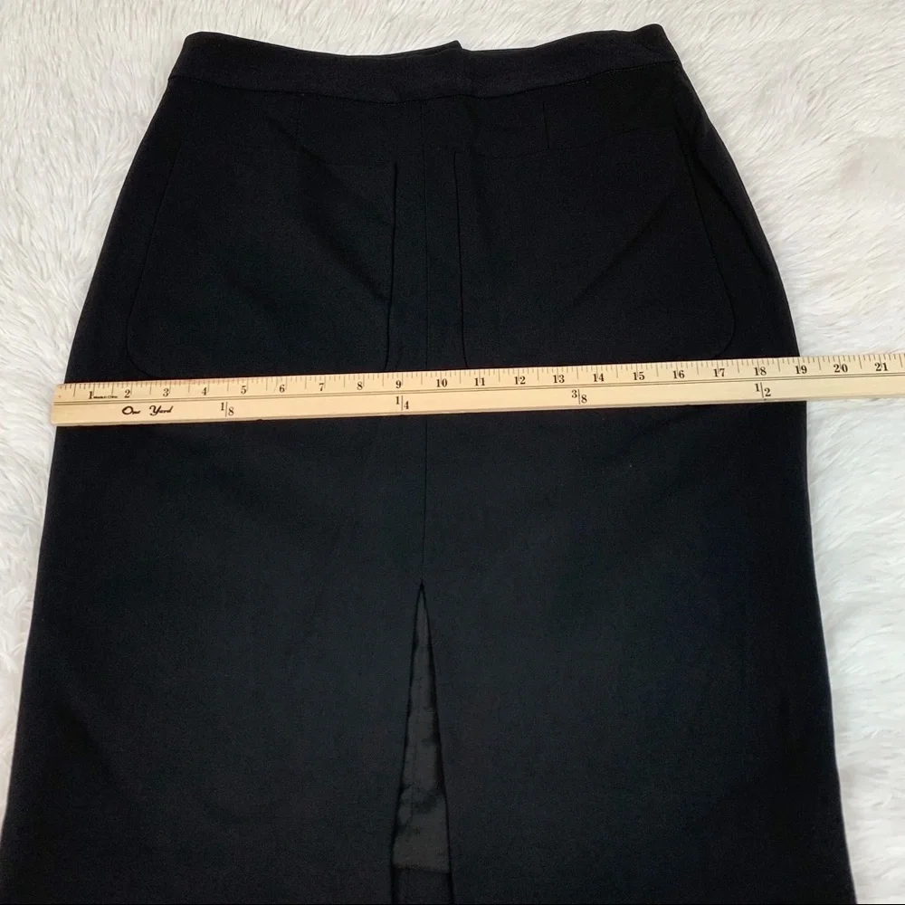 L'Agence slit front straight pencil Skirt‎ Black Patch Pockets
